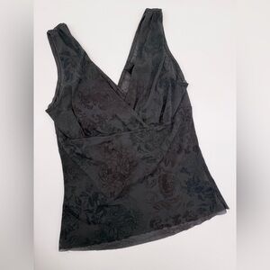 Vintage Mesh floral print tank top
